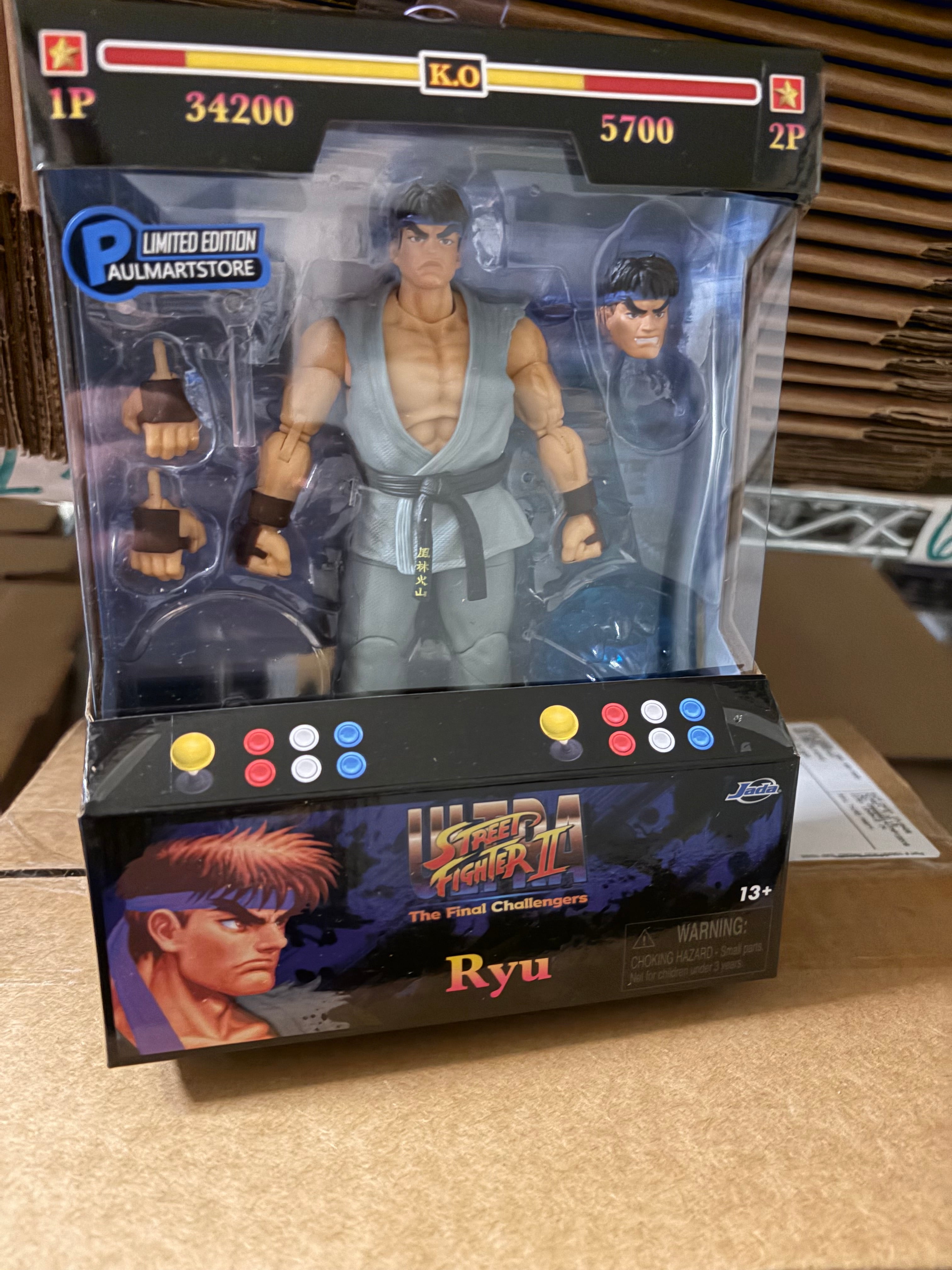 Jada Street Fighter 2 Paulmartstore Exclusive Ryu Player 2 Gray