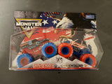 MONSTER JAM WALMART STARS STRIPES 2 PK GRAVE DIGGER JCB DIGATRON