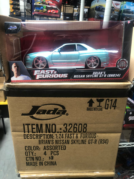 Jada Fast & Furious 1/24 Brian's Nissan Skyline GT-R (BNR34) Light Green