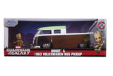 Jada Diecast Metal Hollywood Rides 1:24  1963 VW BUS TRUCK W/ GROOT
