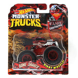 Hot Wheels Monster Trucks Bone Shaker Camo Crashers 5/5 with Collectible Flag