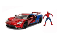 Jada Diecast Metal Hollywood Rides 1:24 2017 Ford GT w/SPIDER-MAN