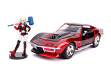 Jada Diecast Metal Hollywood Rides 1:24 1969 CORVETTE STINGRAY W/HARLEY QUINN