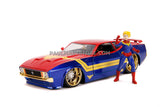 Jada Diecast Metal Hollywood Rides 1:24 1973 FORD MUSTANG MACH 1 W/ CAPTAIN MARVEL